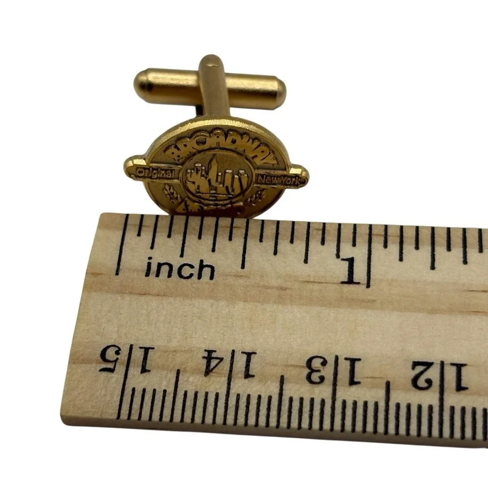 Broadway Brand Cufflinks Original New York Theater Gold Tone Musical RARE VTG‎